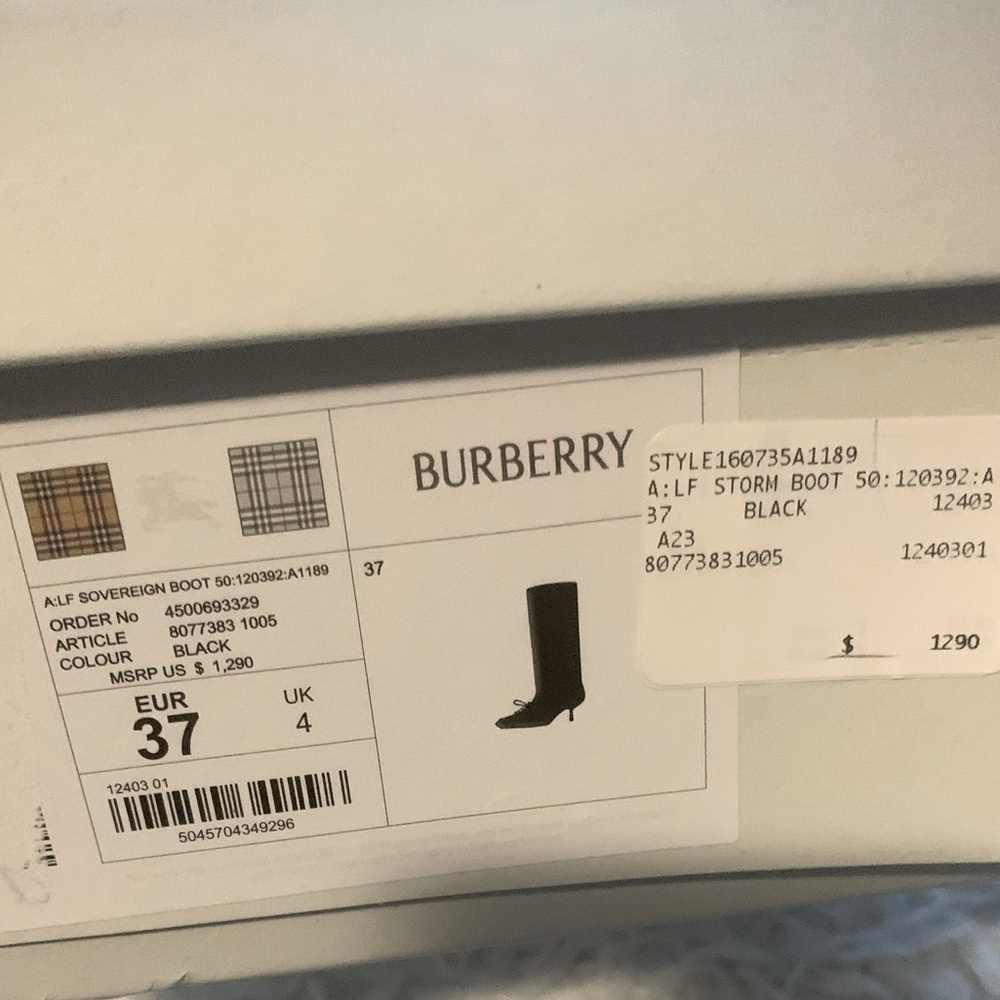 Burberry Storm 50mm suede boots in black NWT - Picture 12 of 12